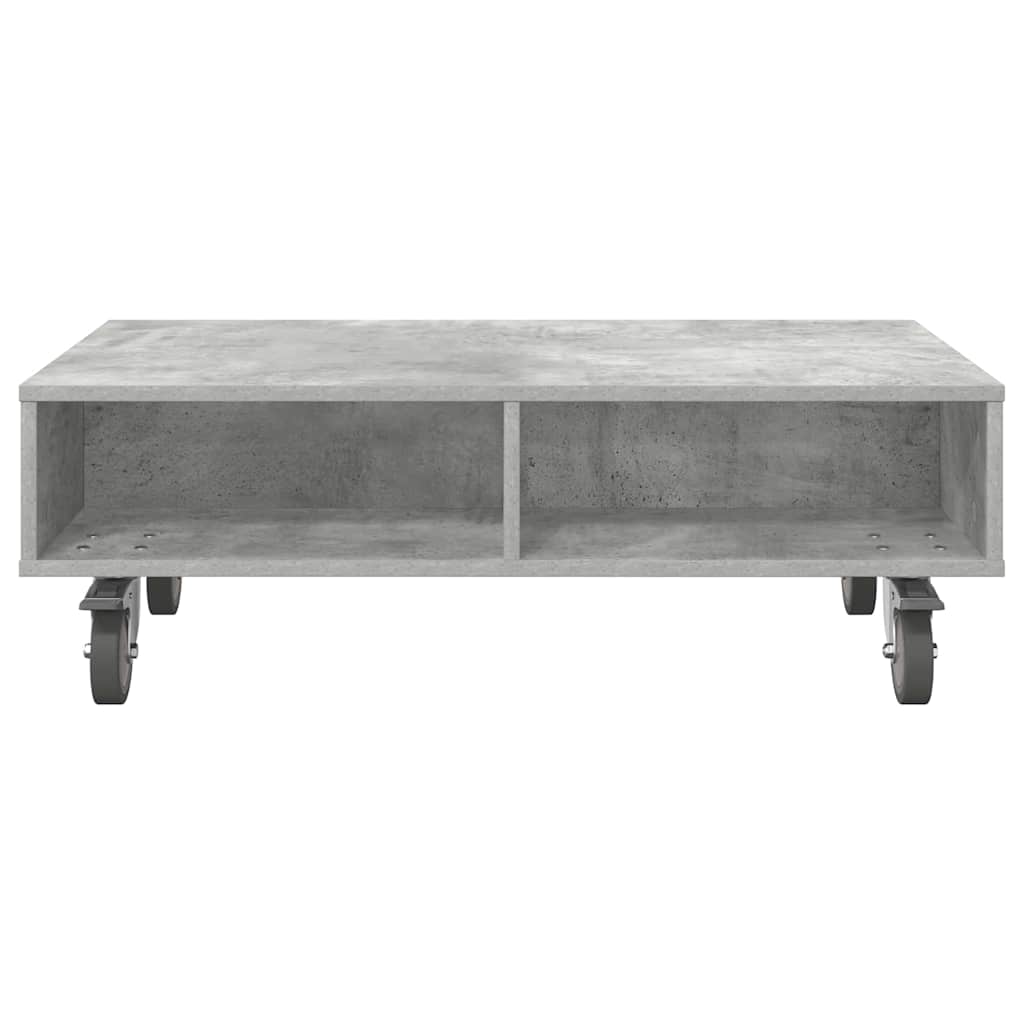 Stolek S Koly Betonově Šedá 90 X 50 X 30 Cm Kompozitní Dřevo