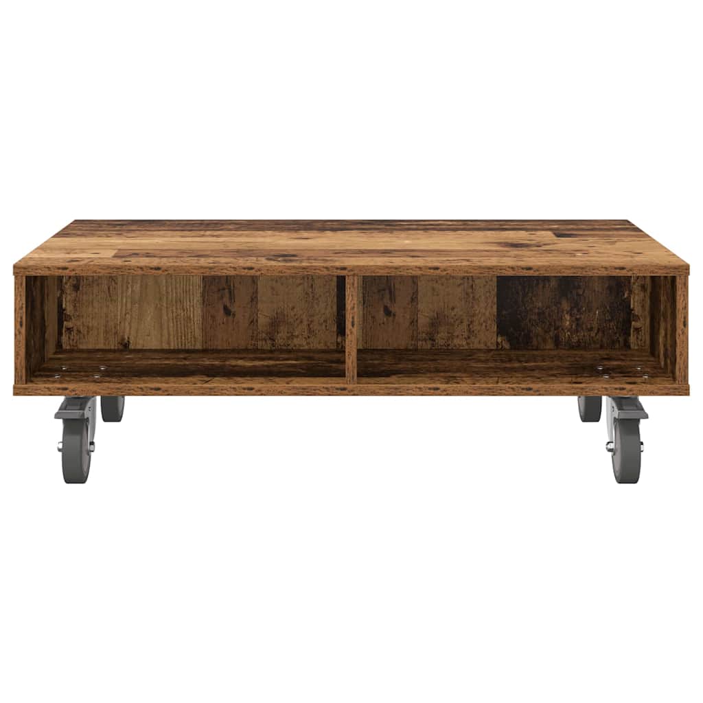 Stolek S Koly Staré Dřevo 90 X 50 X 30 Cm Kompozitní Dřevo
