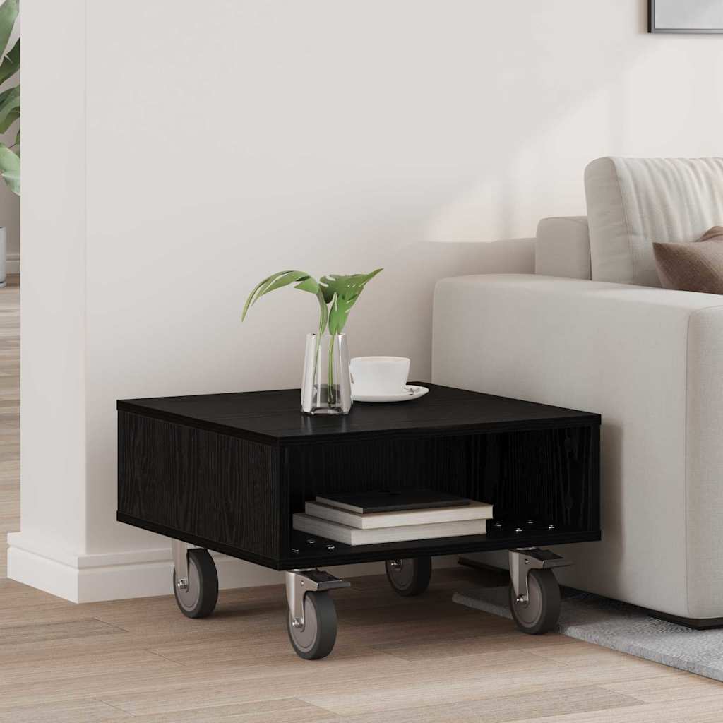 Stolek S Koly Černý Dub 50,5 X 50 X 30 Cm Kompozitní Dřevo