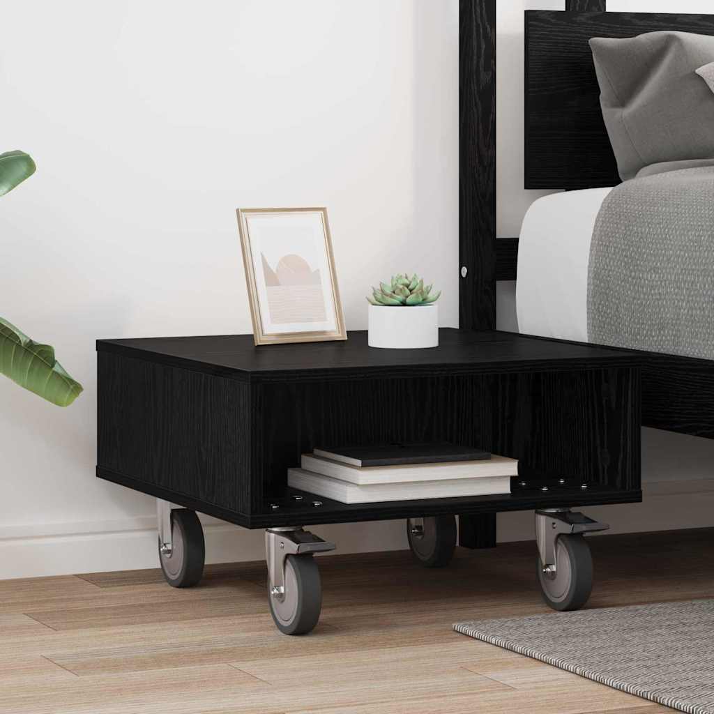 Stolek S Koly Černý Dub 50,5 X 50 X 30 Cm Kompozitní Dřevo