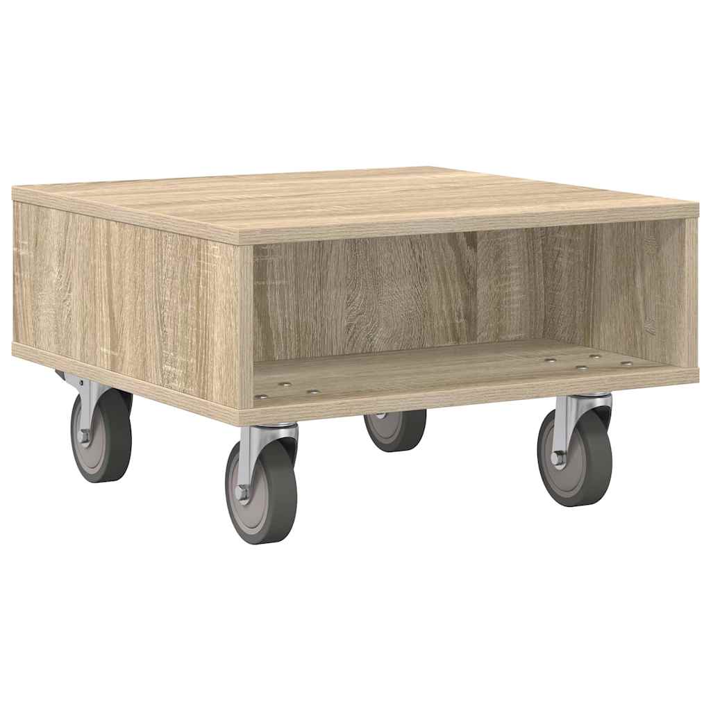 Stolek S Koly Sonoma Dub 50,5 X 50 X 30 Cm Kompozitní Dřevo
