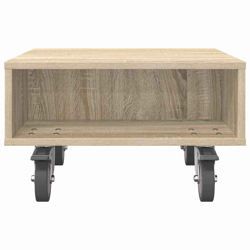 Stolek S Koly Sonoma Dub 50,5 X 50 X 30 Cm Kompozitní Dřevo