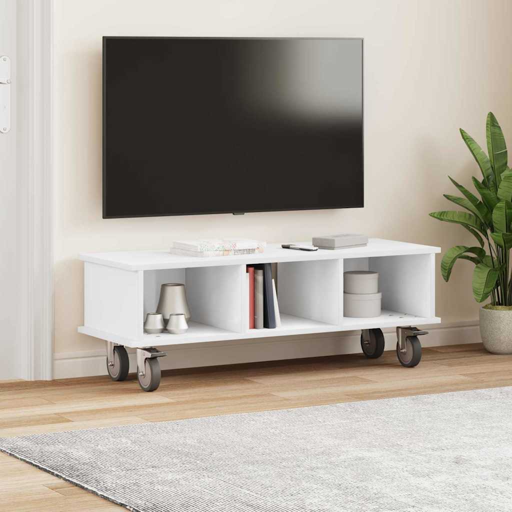 Televizní Stojan 100 X 35 X 35 Cm Bílá Kompozitní Dřevo