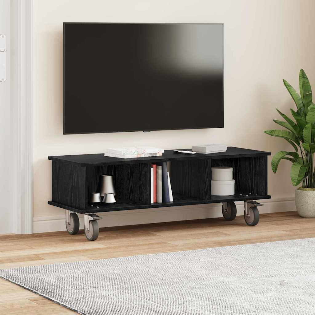 Televizní Stojan 100 X 35 X 35 Cm Černý Dub Kompozitní Dřevo