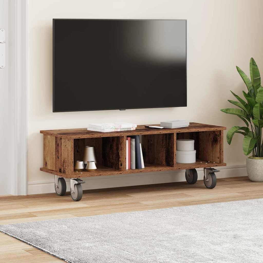 Televizní Stojan 100 X 35 X 35 Cm Staré Dřevo Kompozitní Dřevo