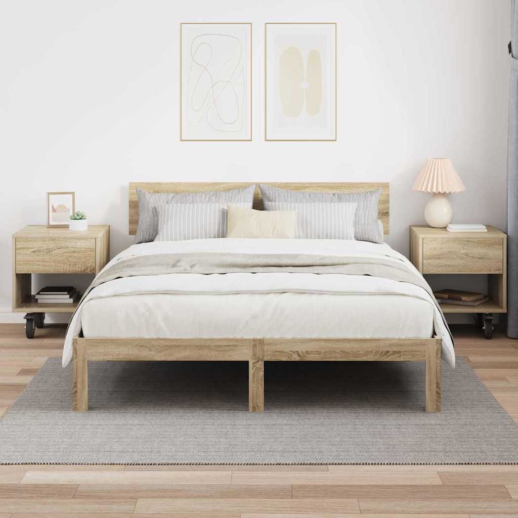 Noční Stolek 2 Ks Sonoma Dub 40,5 X 40 X 48 Cm Kompozitní Dřevo