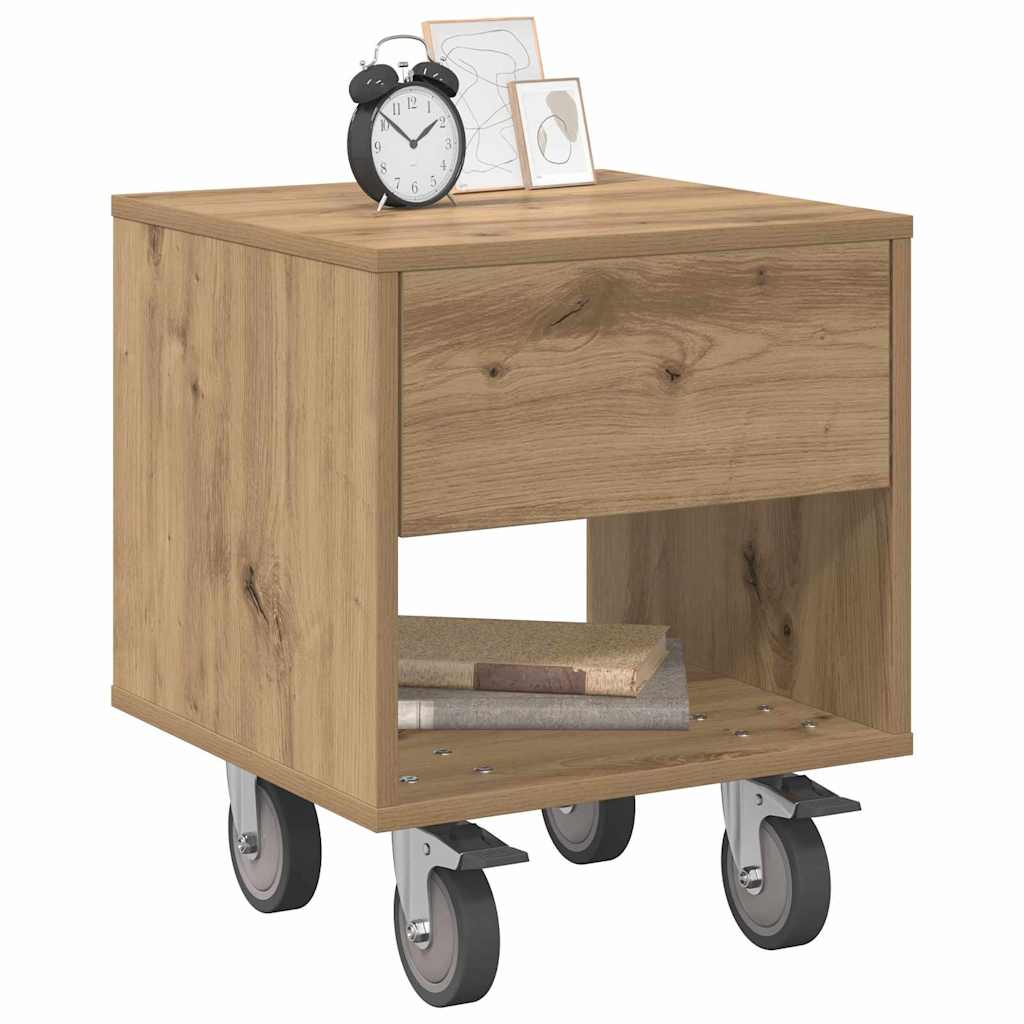 Noční Stolek Artisanový Dub 40,5 X 40 X 48 Cm Kompozitní Dřevo
