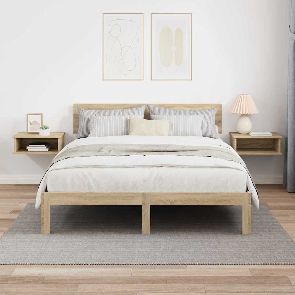 Noční Stolek 2 Ks Sonoma Dub 40 X 31 X 15 Cm Kompozitní Dřevo