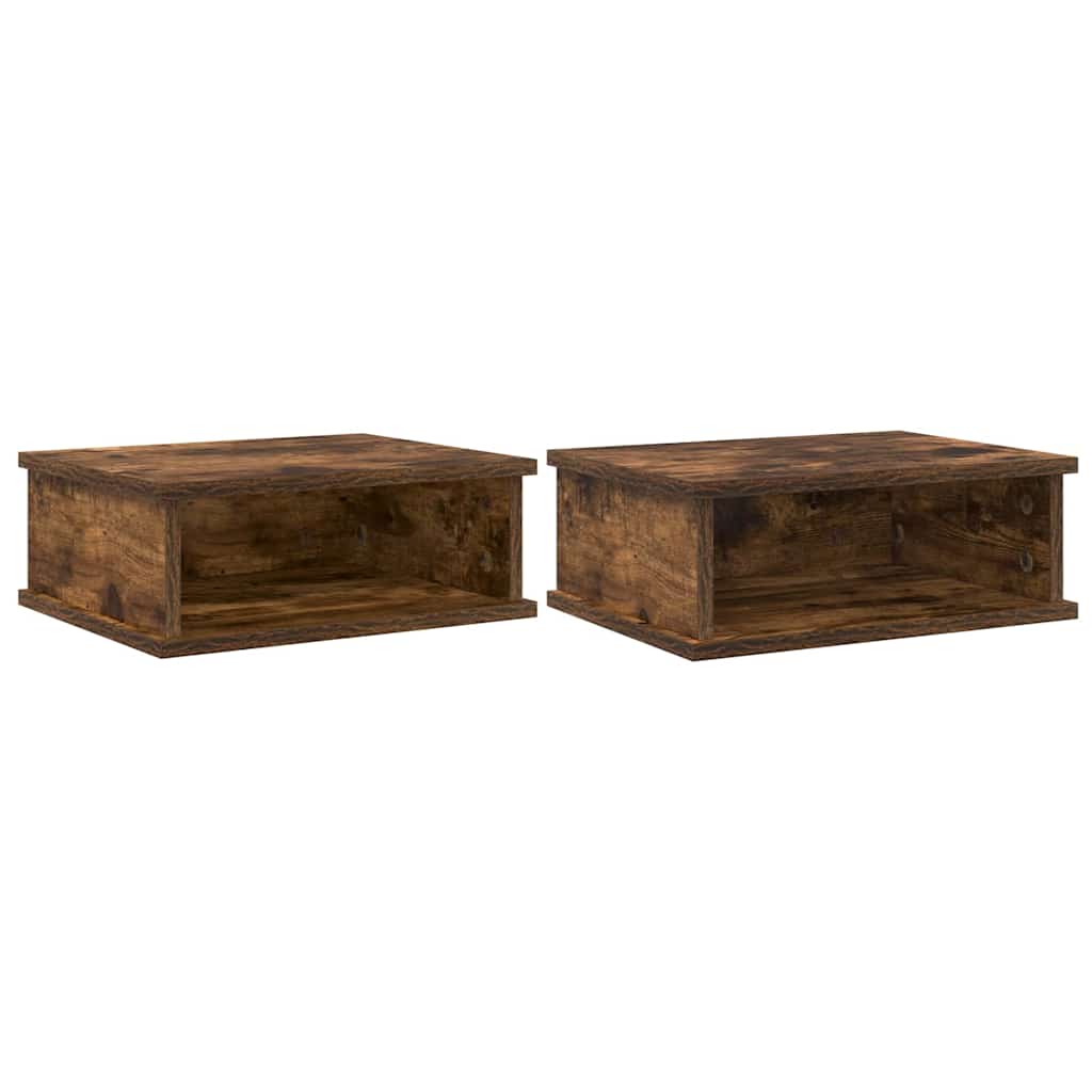 Noční Stolek 2 Ks Kouřový Dub 40 X 31 X 15 Cm Kompozitní Dřevo