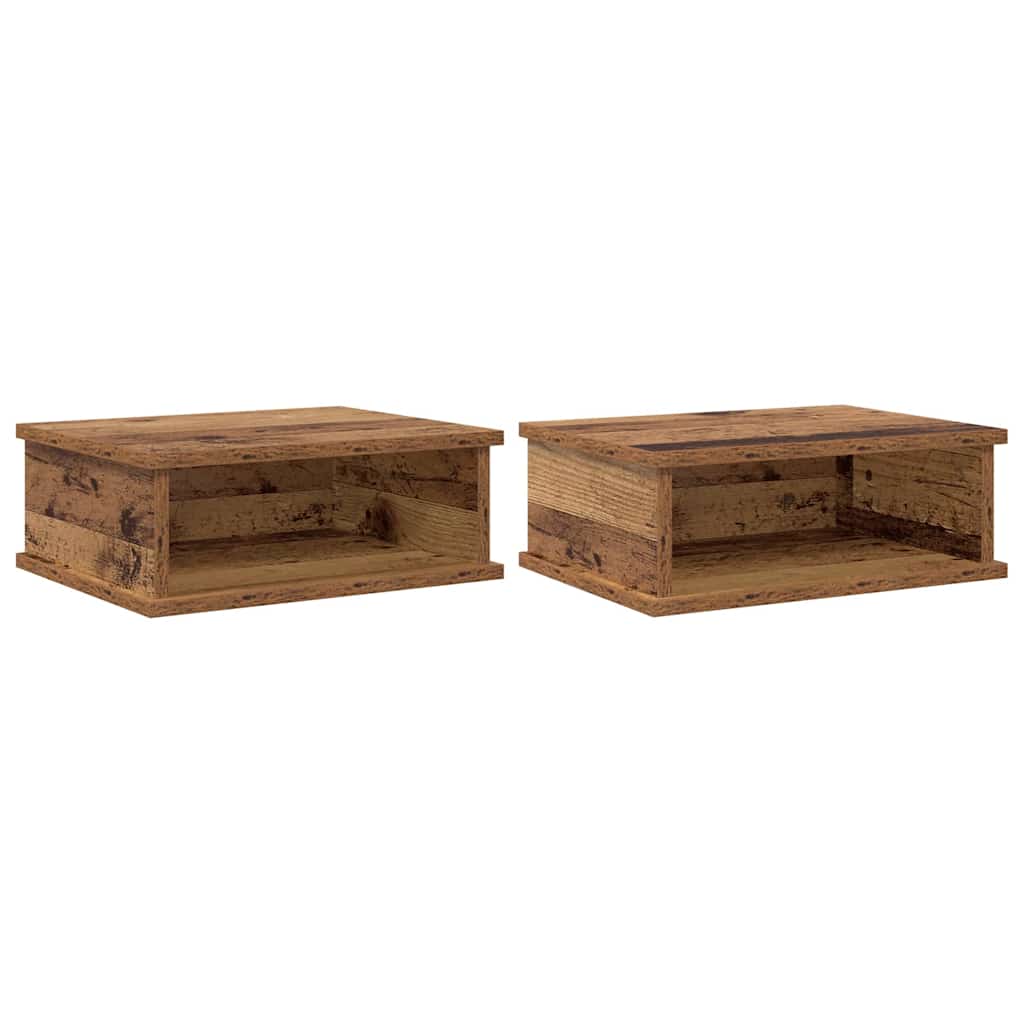 Noční Stolek 2 Ks Staré Dřevo 40 X 31 X 15 Cm Kompozitní Dřevo