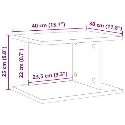 Noční Stolek Kouřový Dub 40 X 30 X 25 Cm Kompozitní Dřevo