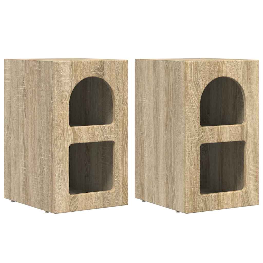 Noční Stolek Elst 2 Ks Sonoma Dub 29,5 X 33,5 X 50 Cm