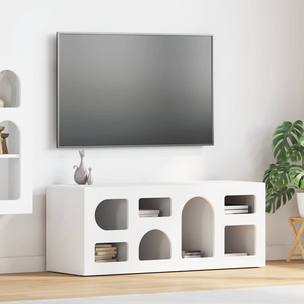 Televizní Skříň Elst 100 X 35 X 40 Cm Bílá Kompozitní Dřevo