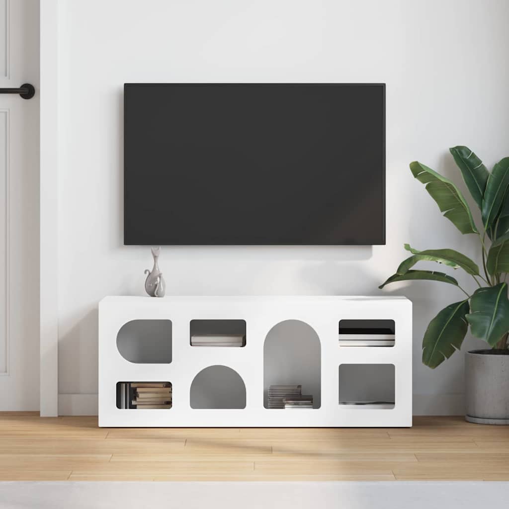 Televizní Skříň Elst 100 X 35 X 40 Cm Bílá Kompozitní Dřevo