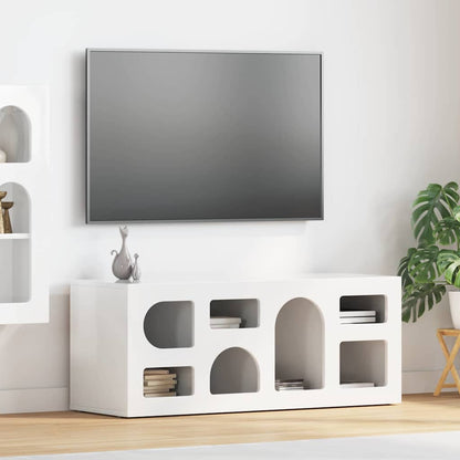 Televizní Skříň Elst 100 X 35 X 40 Cm Vysoce Lesklá Bílá