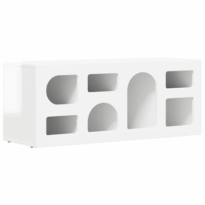 Televizní Skříň Elst 100 X 35 X 40 Cm Vysoce Lesklá Bílá