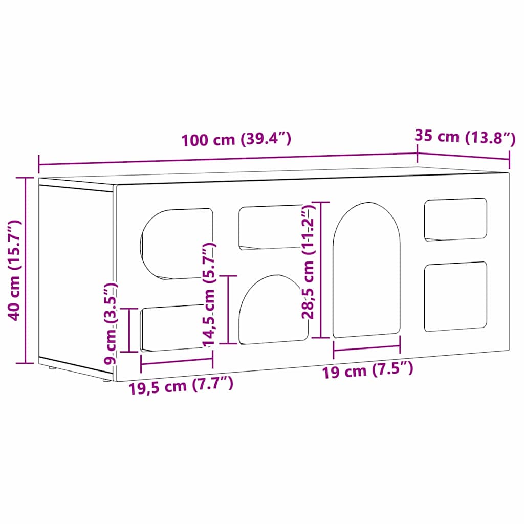Televizní Skříň Elst 100 X 35 X 40 Cm Vysoce Lesklá Bílá