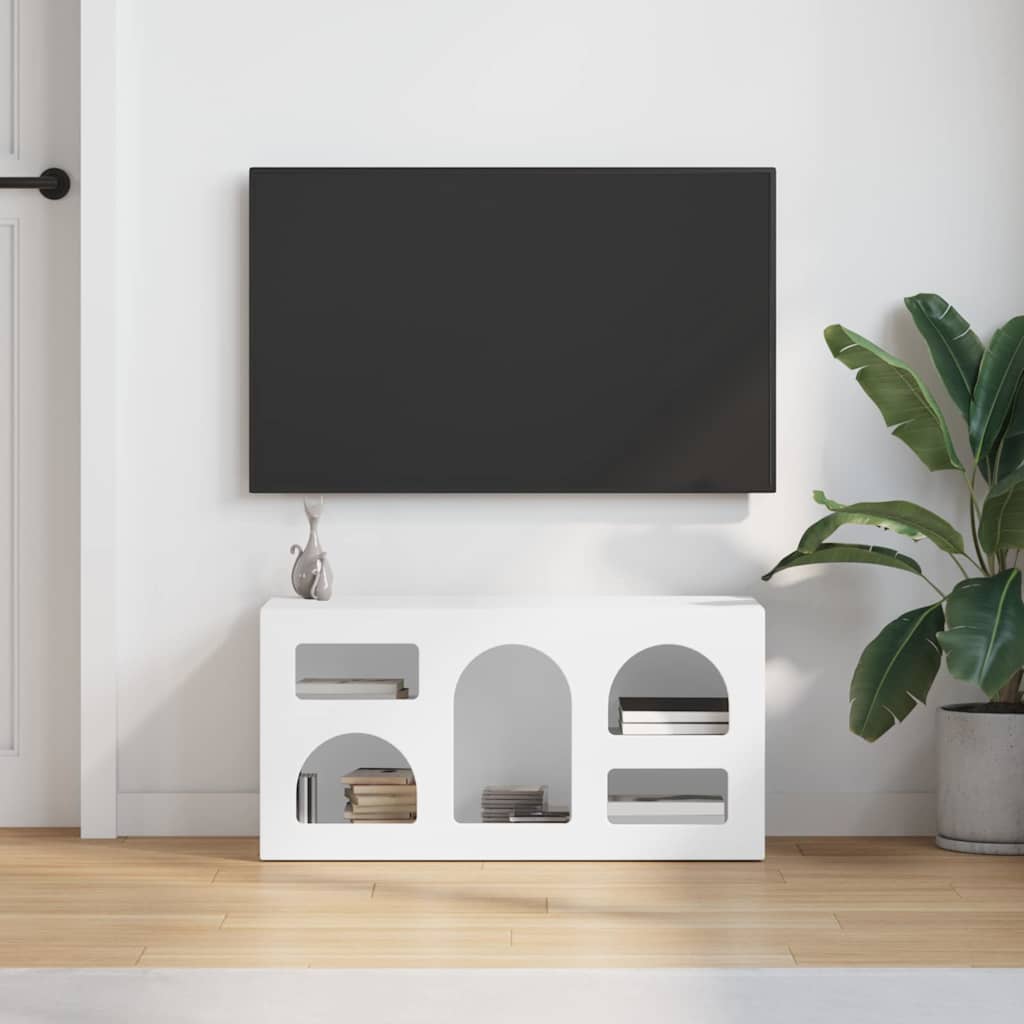 Televizní Skříň Elst 80 X 35 X 40 Cm Bílá Kompozitní Dřevo