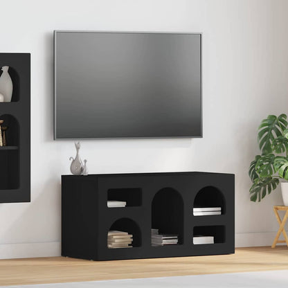 Televizní Skříň Elst 80 X 35 X 40 Cm Černá Kompozitní Dřevo