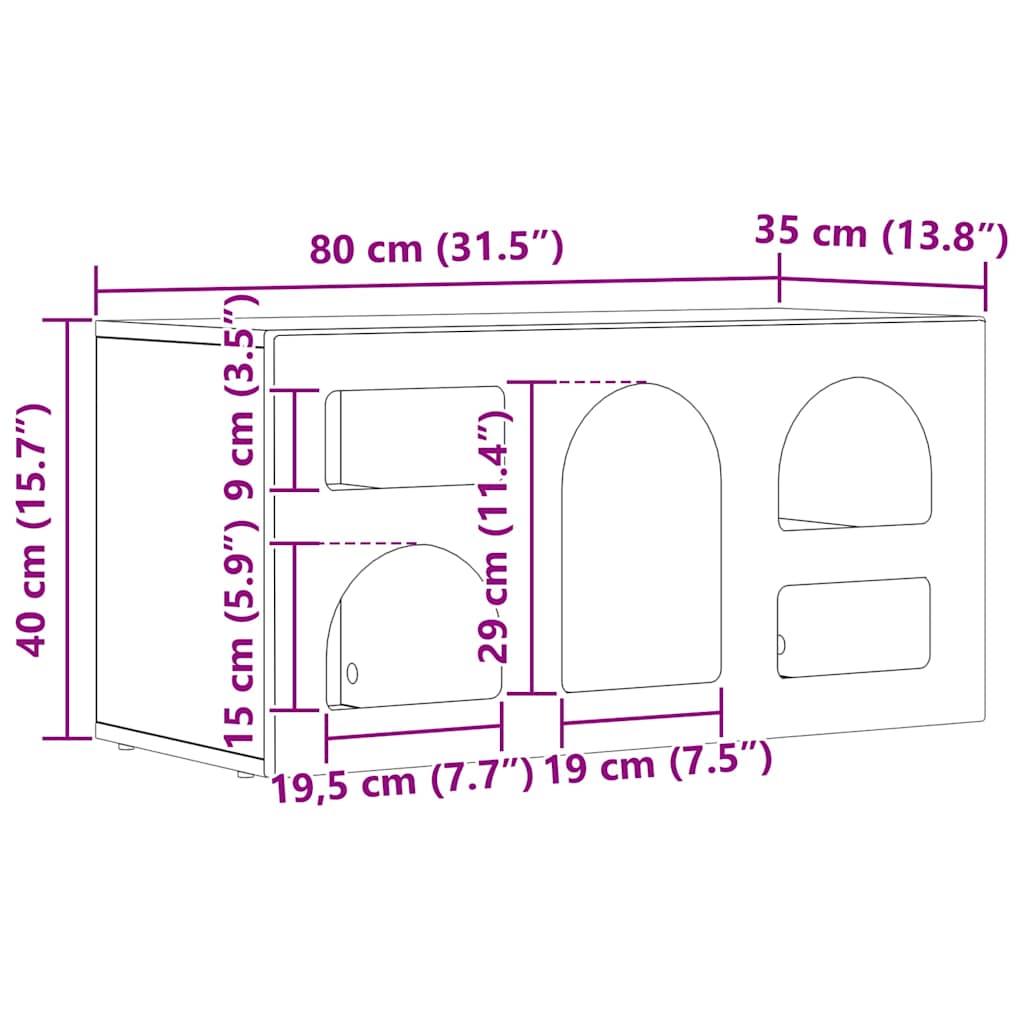 Televizní Skříň Elst 80 X 35 X 40 Cm Černá Kompozitní Dřevo