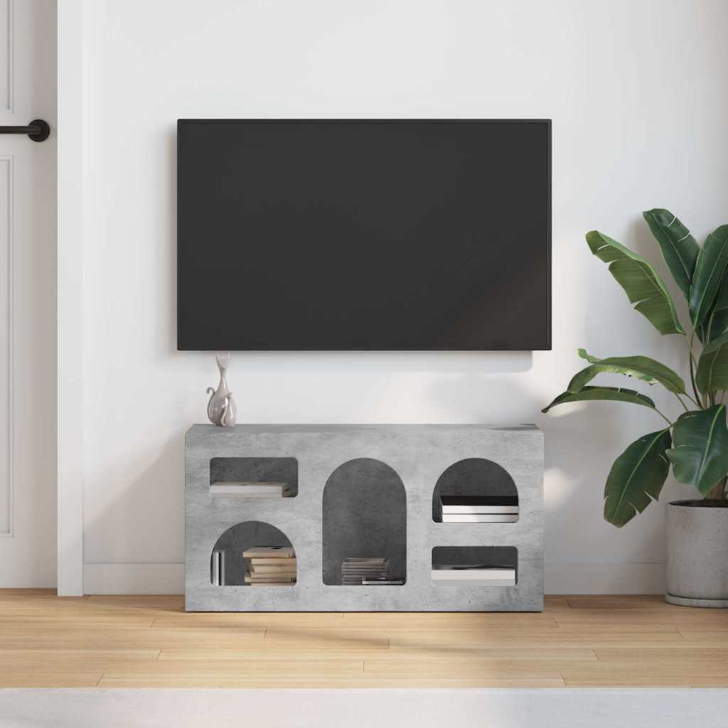 Televizní Skříň Elst 80 X 35 X 40 Cm Betonově Šedá