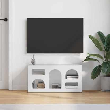 Televizní Skříň Elst 80 X 35 X 40 Cm Vysoce Lesklá Bílá