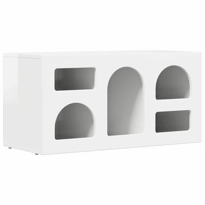 Televizní Skříň Elst 80 X 35 X 40 Cm Vysoce Lesklá Bílá