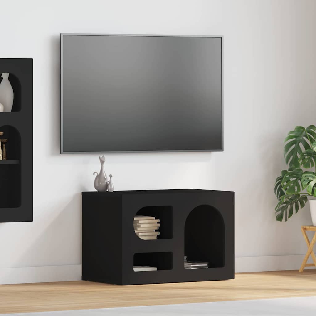 Televizní Skříň Elst 60 X 35 X 40 Cm Černá Kompozitní Dřevo