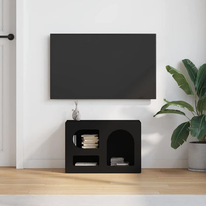 Televizní Skříň Elst 60 X 35 X 40 Cm Černá Kompozitní Dřevo