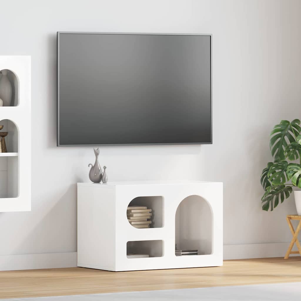 Televizní Skříň Elst 60 X 35 X 40 Cm Vysoce Lesklá Bílá