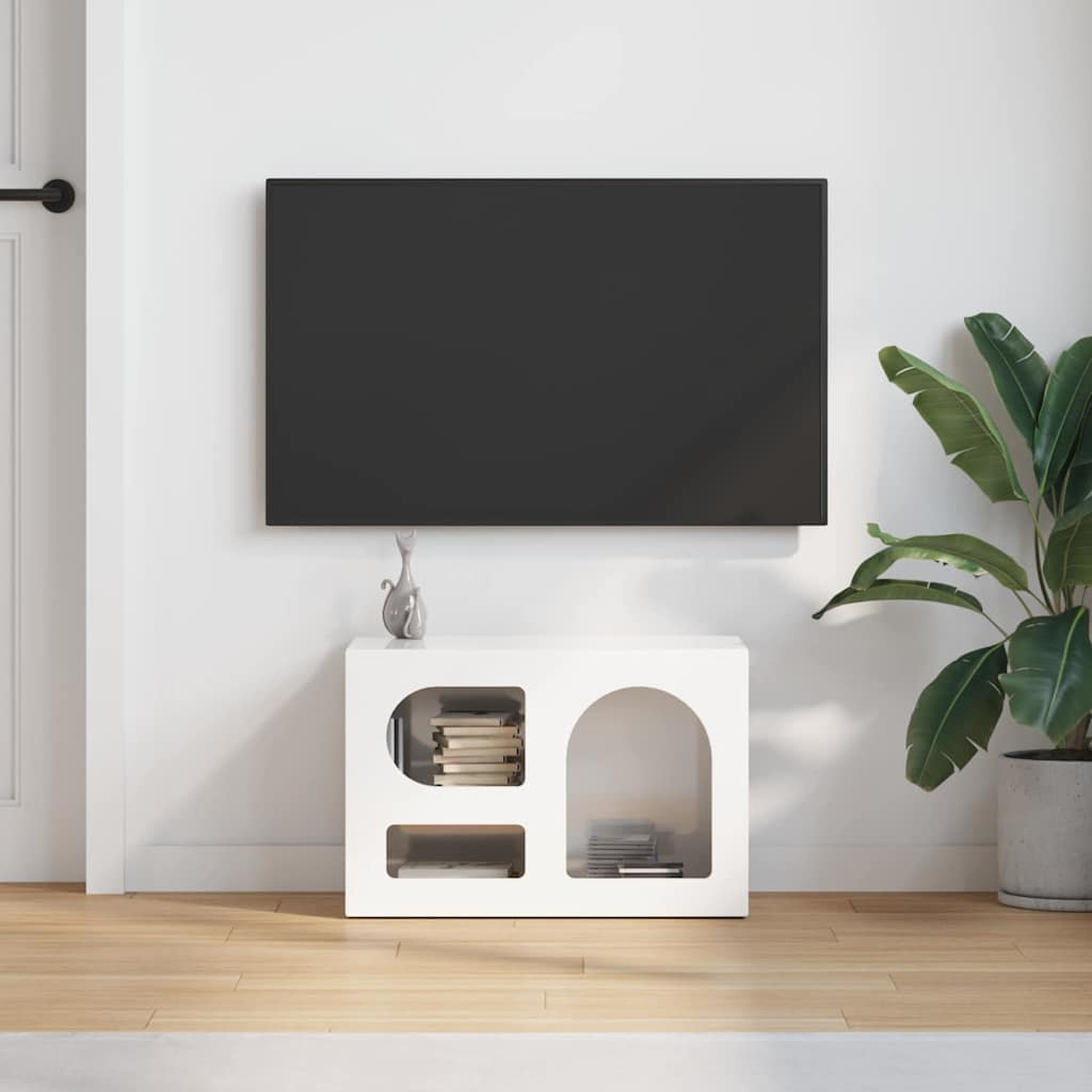 Televizní Skříň Elst 60 X 35 X 40 Cm Vysoce Lesklá Bílá