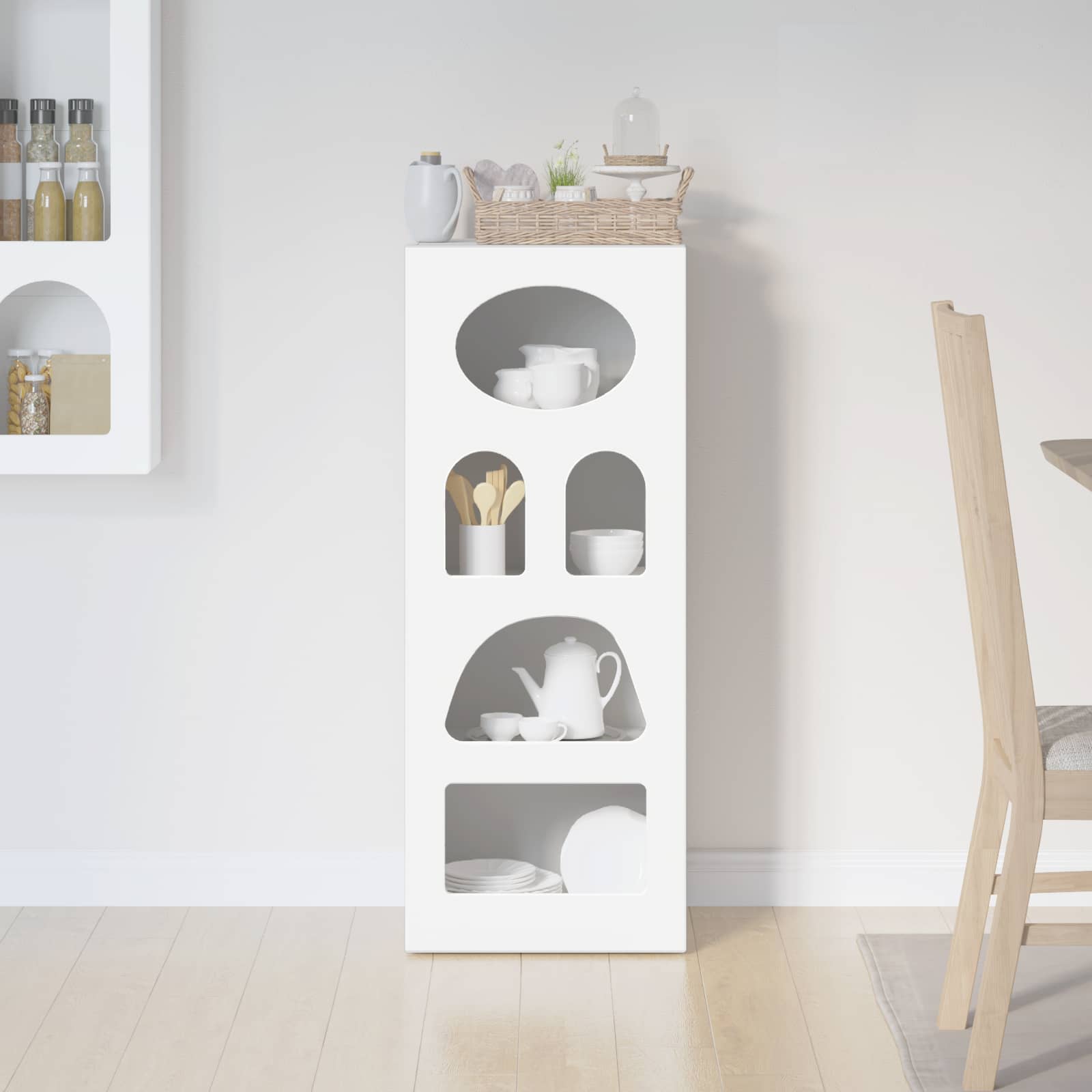 Servírovací Skříň Elst Bílá 40 X 35 X 100,5 Cm Kompozitní Dřevo