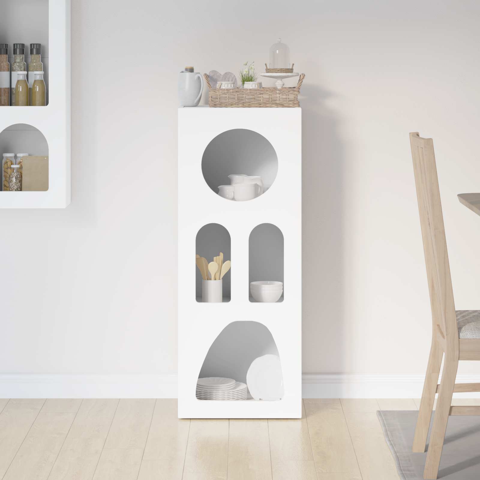 Servírovací Skříň Elst Bílá 40 X 35 X 100.5 Cm Kompozitní Dřevo