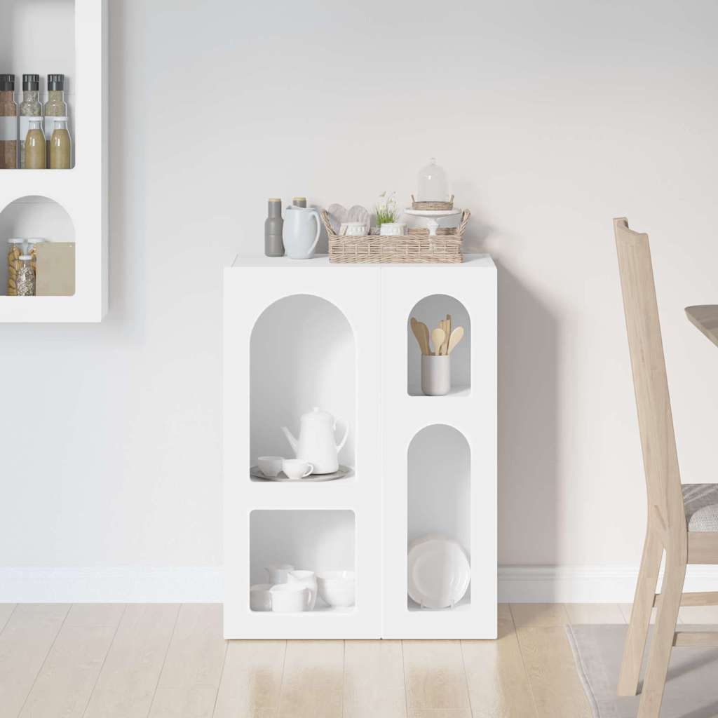 Servírovací Skříň Elst Bílá 59 X 35 X 80.5 Cm Kompozitní Dřevo