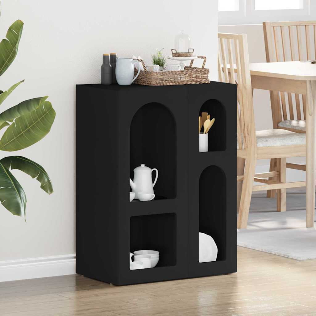 Servírovací Skříň Elst Černá 59 X 35 X 80.5 Cm Kompozitní Dřevo