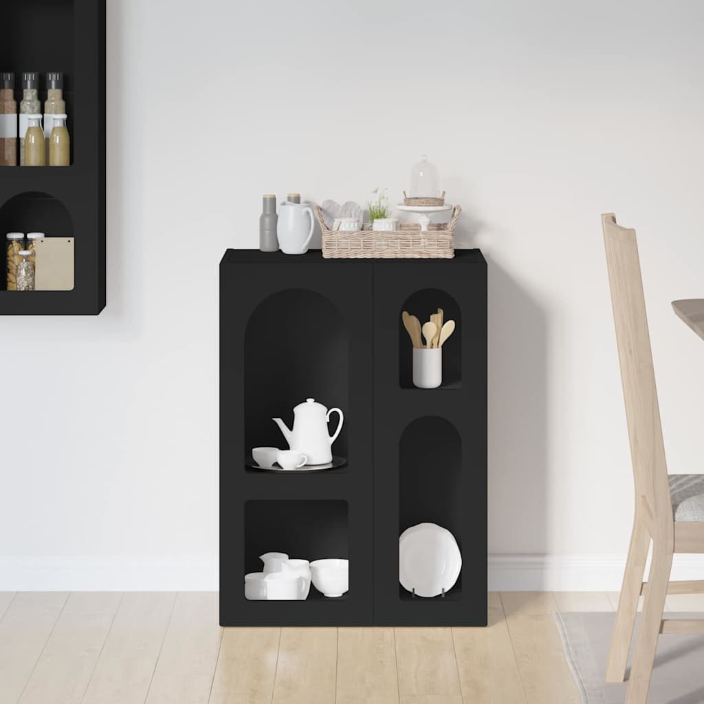 Servírovací Skříň Elst Černá 59 X 35 X 80.5 Cm Kompozitní Dřevo