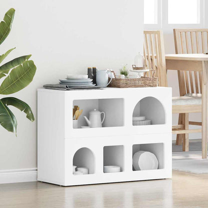 Servírovací Skříň Elst Bílá 80.5 X 35 X 59 Cm Kompozitní Dřevo