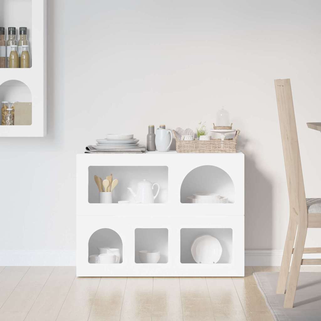 Servírovací Skříň Elst Bílá 80.5 X 35 X 59 Cm Kompozitní Dřevo