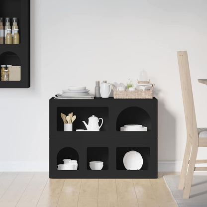 Servírovací Skříň Elst Černá 80.5 X 35 X 59 Cm Kompozitní Dřevo