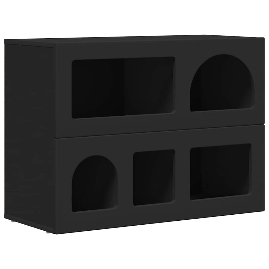 Servírovací Skříň Elst Černá 80.5 X 35 X 59 Cm Kompozitní Dřevo