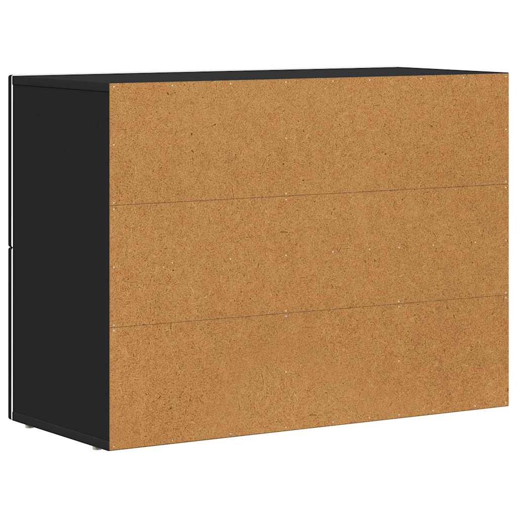 Servírovací Skříň Elst Černá 80.5 X 35 X 59 Cm Kompozitní Dřevo