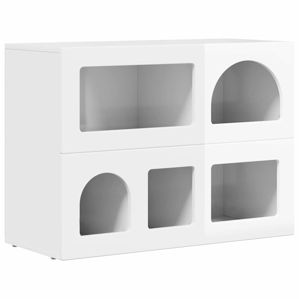 Servírovací Skříň Elst Vysoce Lesklá Bílá 80.5 X 35 X 59 Cm