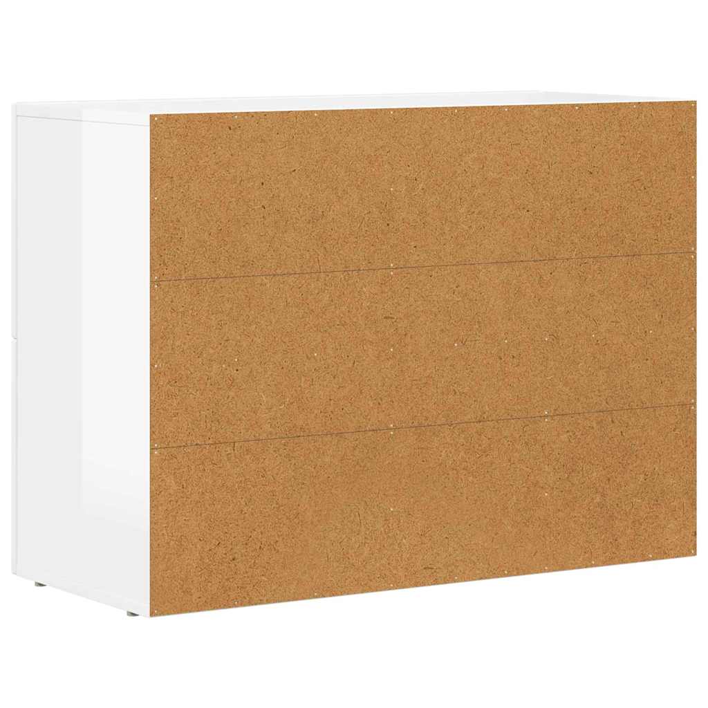 Servírovací Skříň Elst Vysoce Lesklá Bílá 80.5 X 35 X 59 Cm
