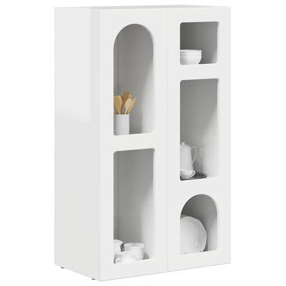 Servírovací Skříň Elst Vysoce Lesklá Bílá 59 X 35 X 100,5 Cm