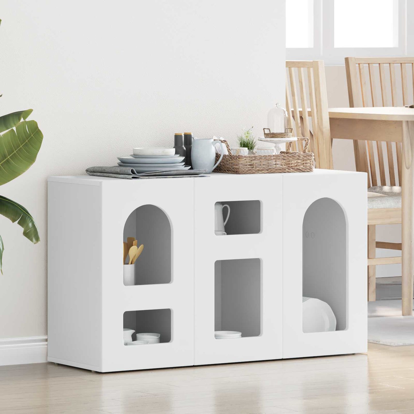 Servírovací Skříň Elst Bílá 100 X 35 X 59 Cm Kompozitní Dřevo