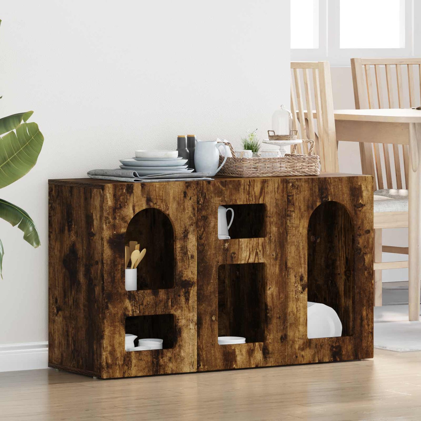 Servírovací Skříň Elst Kouřový Dub 100 X 35 X 59 Cm