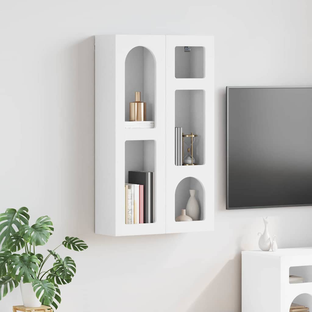 Závěsná Skříňka Elst Bílá 59 X 20 X 100 Cm Kompozitní Dřevo