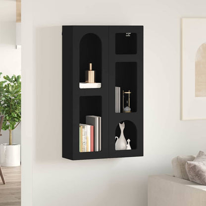 Závěsná Skříňka Elst Černá 59 X 20 X 100 Cm Kompozitní Dřevo