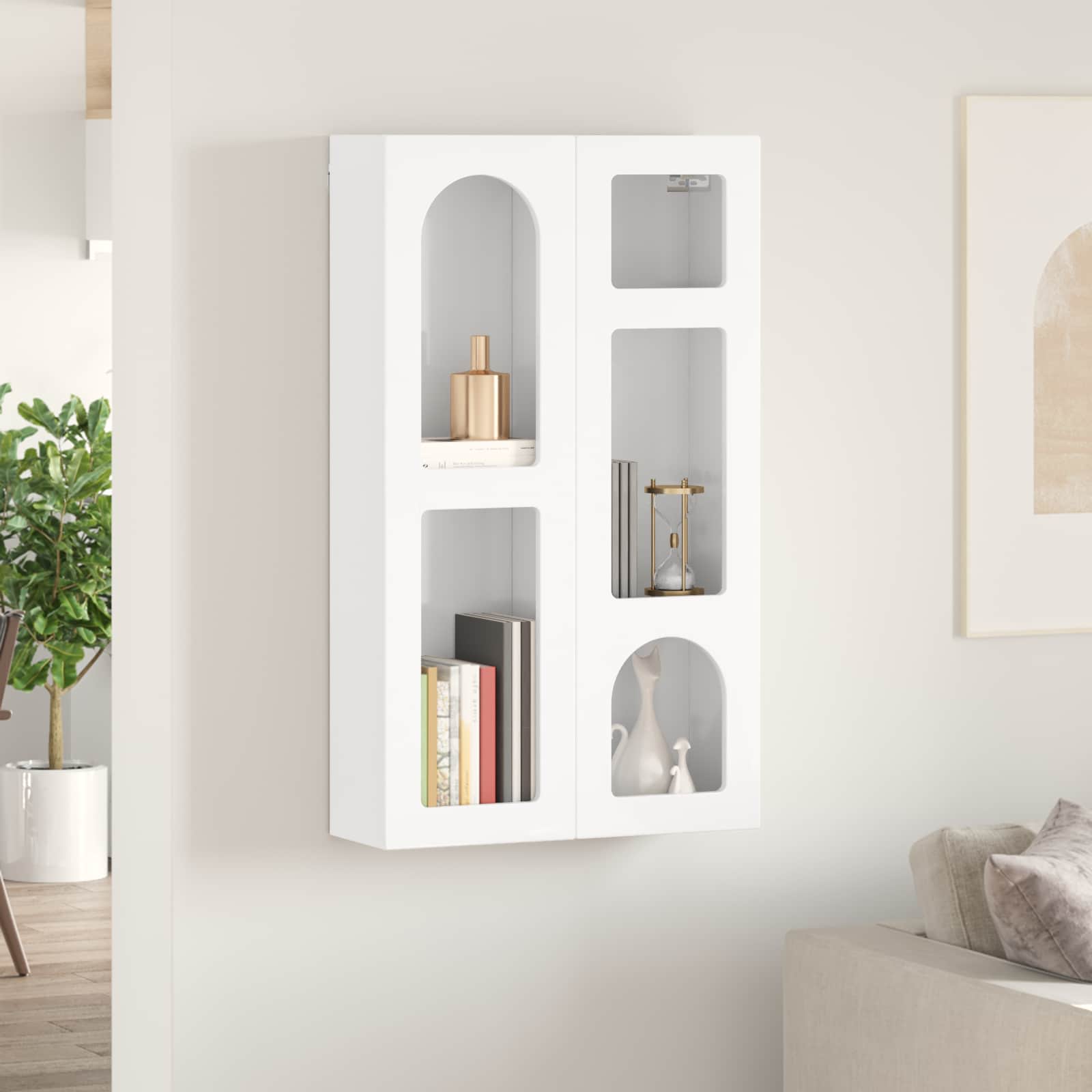 Závěsná Skříňka Elst Bílá S Vysokým Leskem 59 X 20 X 100 Cm