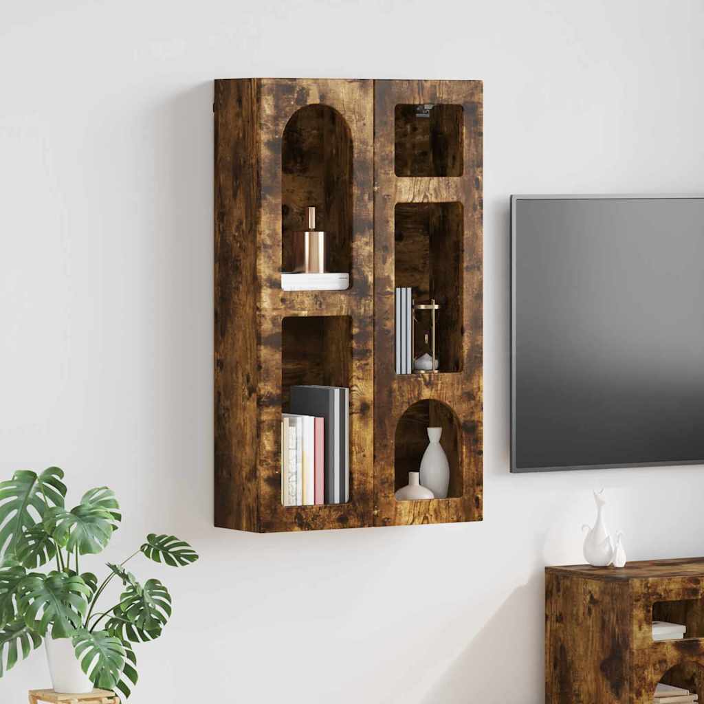 Závěsná Skříňka S Policí Elst Kouřový Dub 59 X 20 X 100 Cm